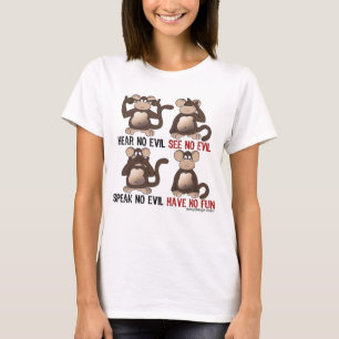 Wise Monkey Humor Tee Shirt