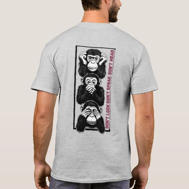 wise monkeys t shirt (Baksida)
