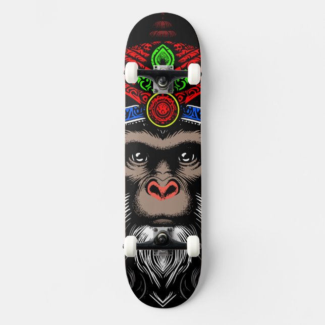 Wise Old Monkey Mini Skateboard Bräda 18,5 Cm (Framsida)