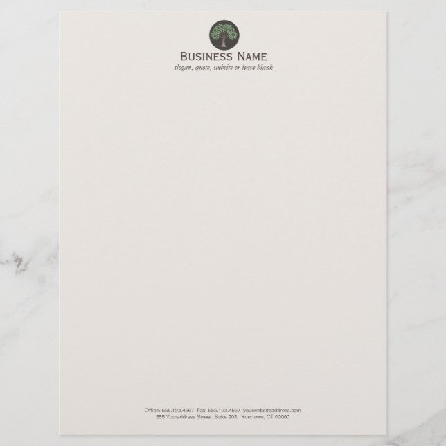 Wise Old Träd Logotyp \ Letterhead Brevhuvud (Framsida)