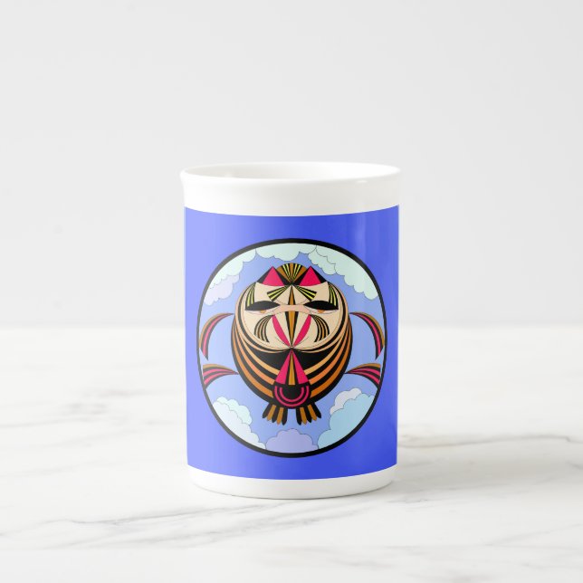 Wise Old Uggla-kaffe/Tea Mugg Benporslin Mugg (Framsidan)