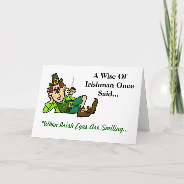 Wise Ol'Leprechaun St. Patrick's Day Card Kort (Framsida)