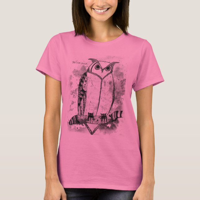 Wise One Patterned Art Design Uggla Tee (Framsida)