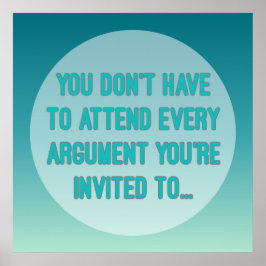 Wise Ord Teal and Turquise Typography Quote Poster