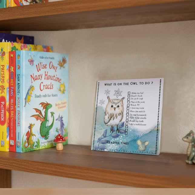 Wise Owl cute mouse Kids Daily Routine Checklist  Anteckningsblock (Wise Owl cute mouse Kids Daily Routine Checklist Notepad)