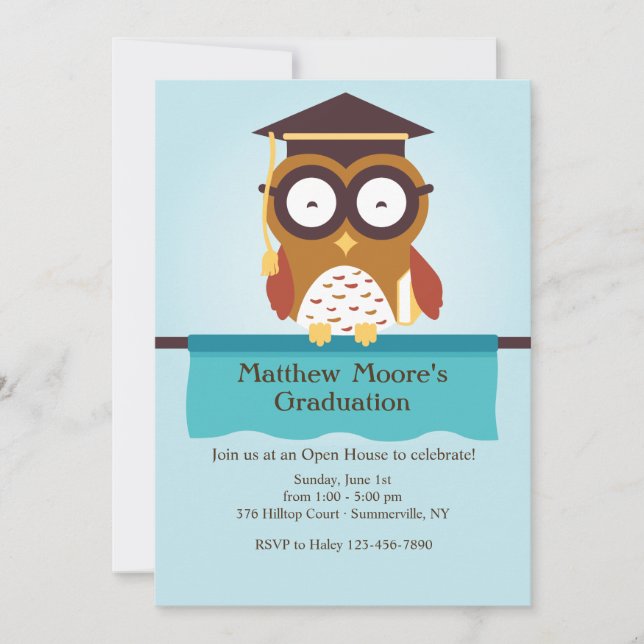 Wise Owl-examensinbjudan Inbjudningar (Framsida)