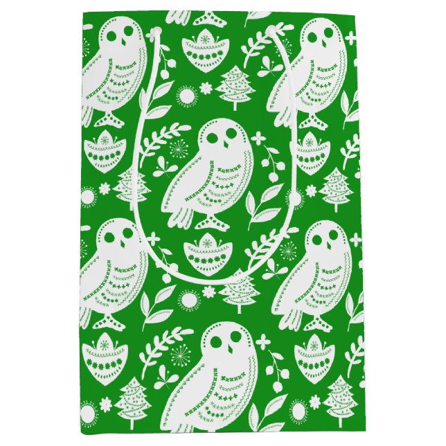 Wise Owl Folk Art Green Holiday (Framsidan)