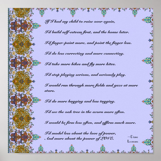 Wise Quote How to Raise Children Poster (Framsidan)