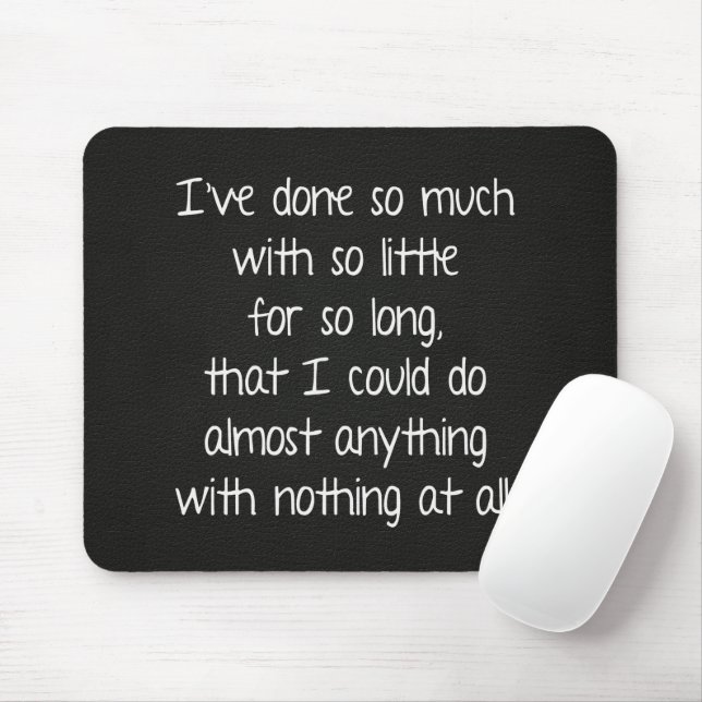 Wise Quote on Black Leather Musmatta (Med mus)