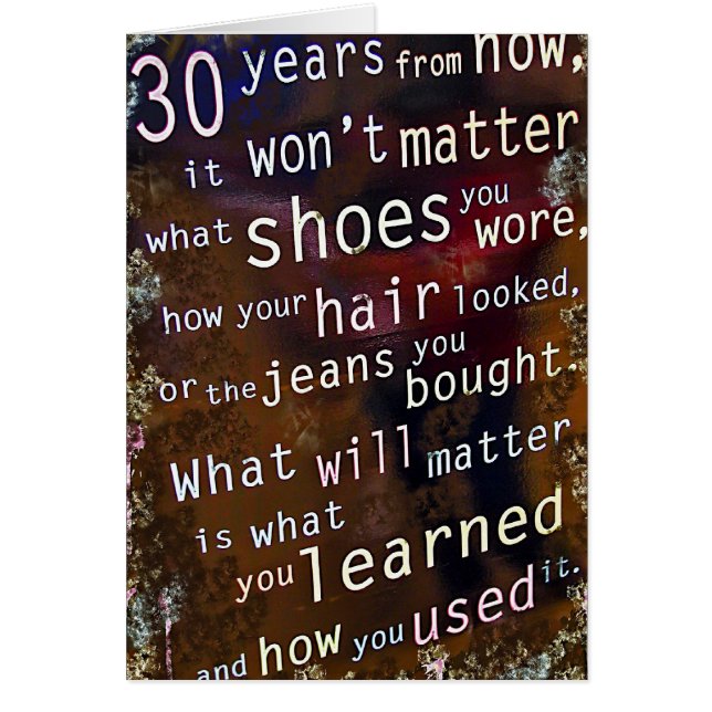 Wise Quote on Brown Hälsningskort (Framsidan)