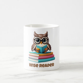 Wise Reader Owl Coffee Mug Gift Kaffemugg