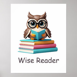 Wise Reader Uggla Woodland Nursery Poster