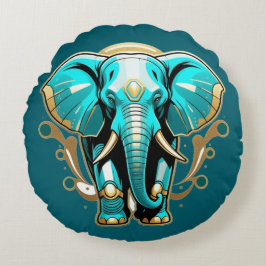 Wise som Elephant Brushed Polyester Rund Kudde