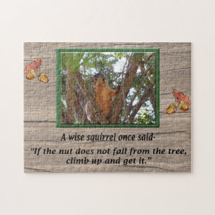 Wise Squirrel Quote Jigszle Puzzle Pussel