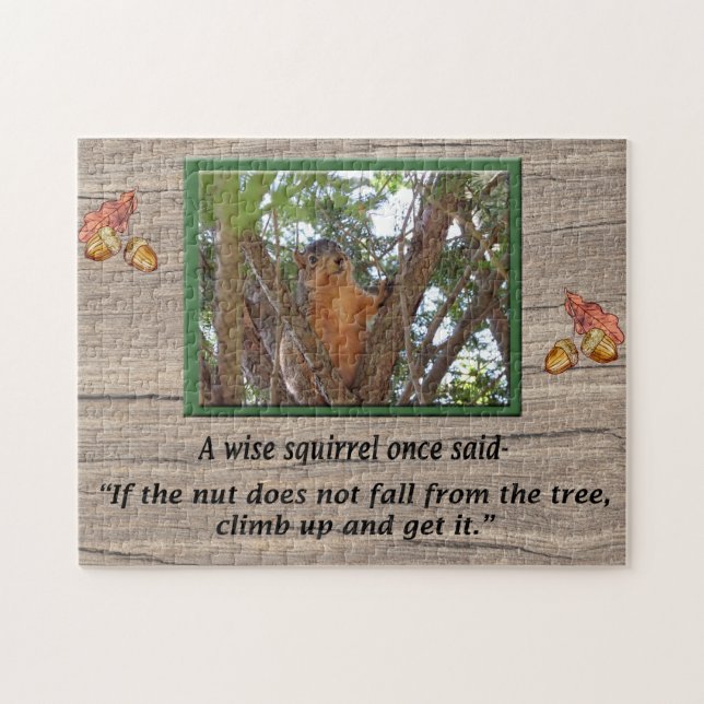 Wise Squirrel Quote Jigszle Puzzle Pussel (Horisontell)