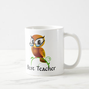 Wise Uggla Best Teacher Kaffemugg