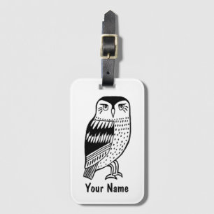 Wise Uggla Black on White Luggage Bagagebricka