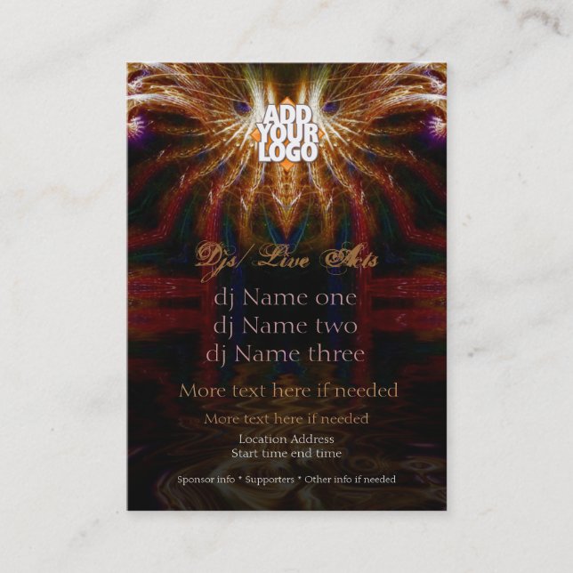 Wise Uggla Fractal Mini Flyer Visitkort (Framsida)