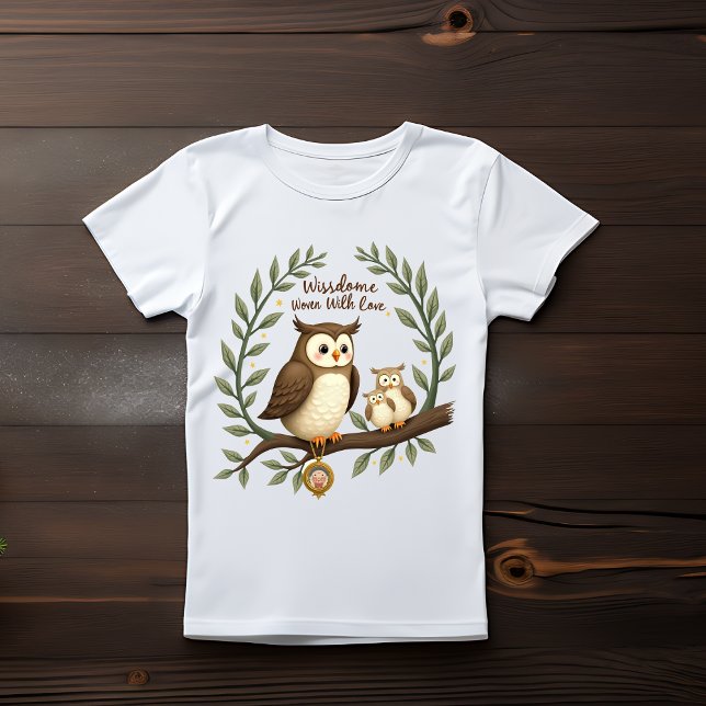 "Wise Uggla Grandma - Family Wisdom Art" T Shirt (Skapare uppladdad)
