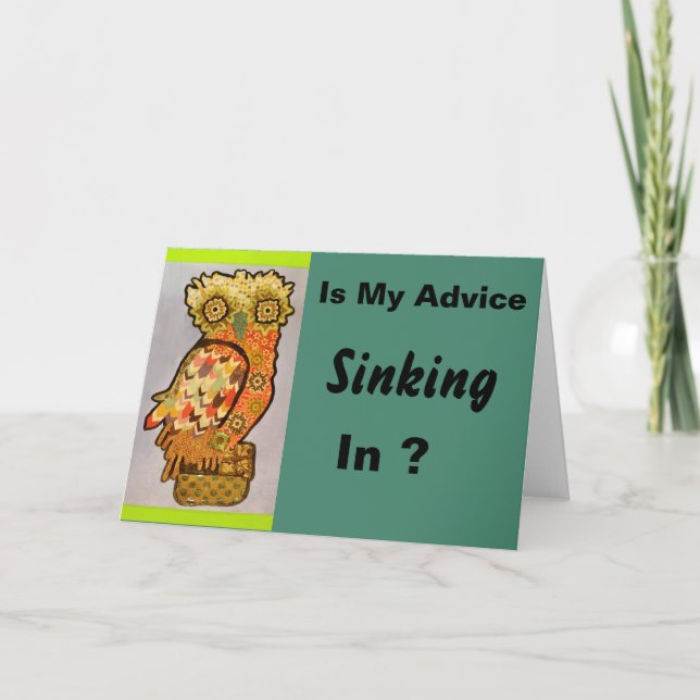 Wise Uggla-hälsningskort Kort (Framsida)