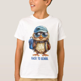 Wise Uggla med blå ryggsäck, hattar och ögonglas, T Shirt