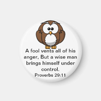 Wise Uggla - Proverbs 29:11 Magnet