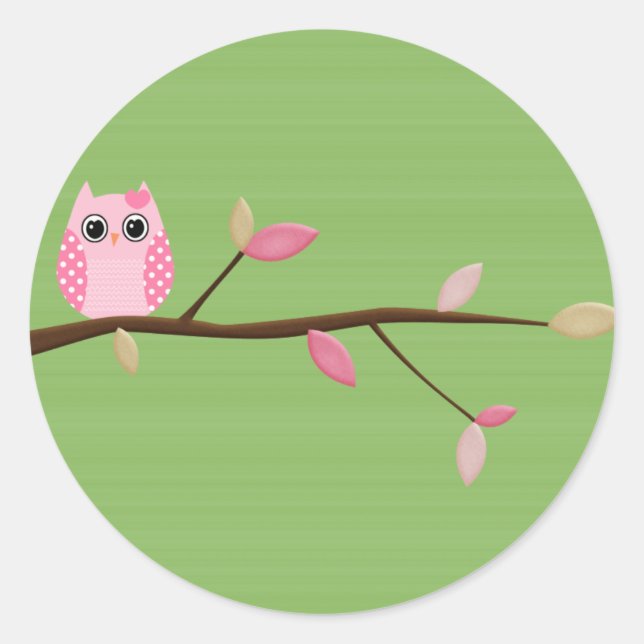 Wise Uggla Runt Klistermärke (Framsida)