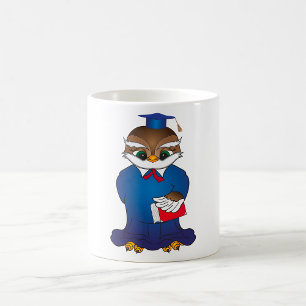 Wise Uggla Studenten Cute Scholar Bird Kaffemugg