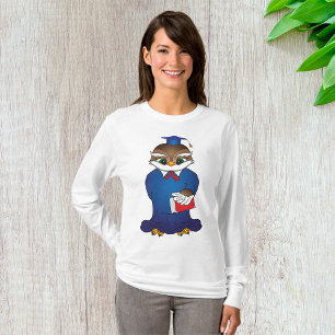 Wise Uggla Studenten Cute Scholar Bird T Shirt