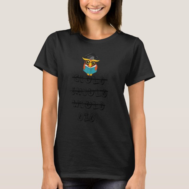Wise Uggla Wise Studenten Uni Firande Student T Shirt (Framsida)
