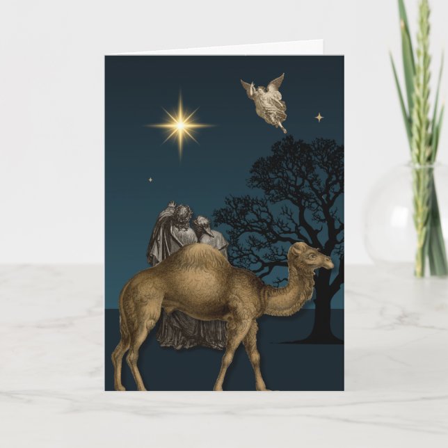 Wisemen and the Star of Bethlehem Greeting Card Kort (Framsida)