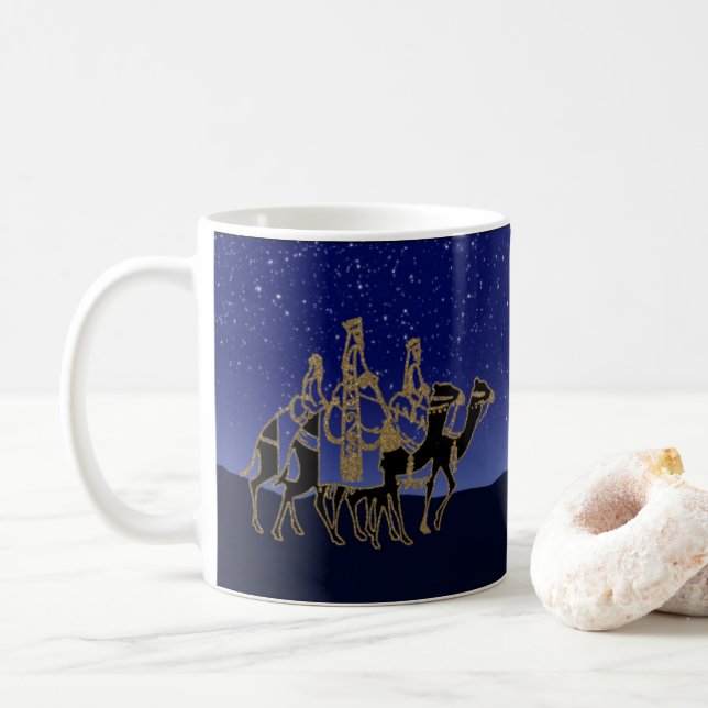 Wisemen söker fortfarande honom jul kaffemugg (Med munk)