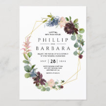 Wish Bordo Blå Vattenfärg Blommor