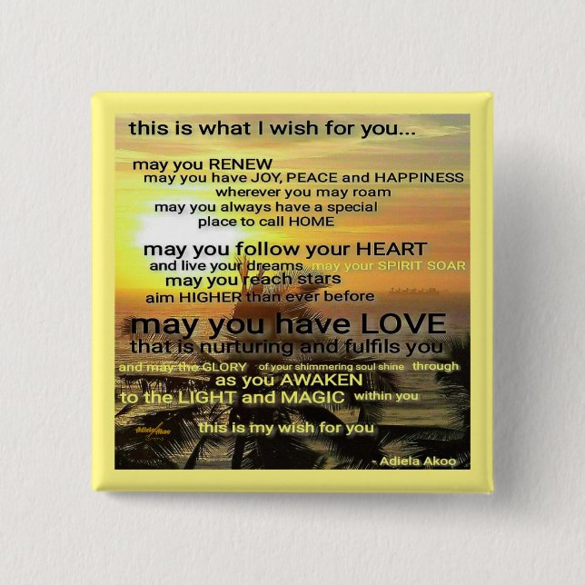 WISH Button av Poet Adiela Akoo Knapp (Framsida)