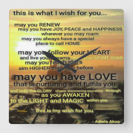 WISH Clock av Adiela Akoo Fyrkantig Klocka