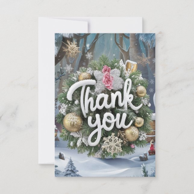Wish Winter Snowflake Glad helg Tack Kort (Framsida)