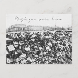 "Wish You Were Here" Kärleksslagsbron i Paris Vykort