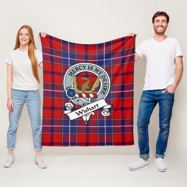 Wishart Klänning Klansymbol Tartan Plaid Fleecefilt (På plats)