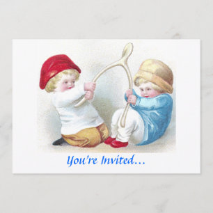 Wishbonen kriger vintagethanksgiving inbjudningar
