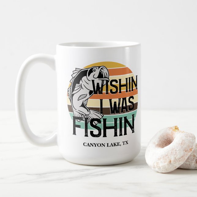 Wishin I var Fishing Kaffemugg (Med munk)