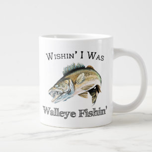Wishin I var Walleye Fishin Jumbo Mugg
