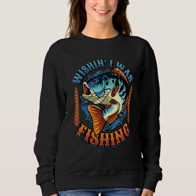 Wishin I Was Fishing T Shirt (Framsida)