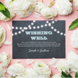 Wishing-brunn i Chalkboard Ljus Aqua Bröllop Tilläggskort