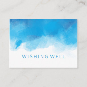 Wishing-brunn, sommar, Bröllop blå vattenfärg Tilläggskort