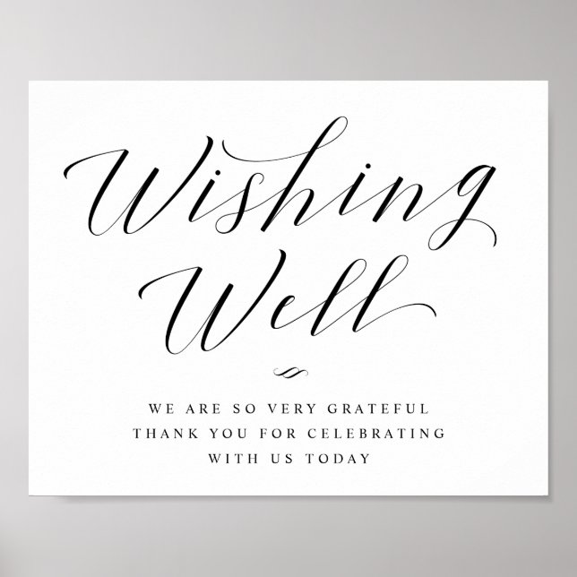 Wishing-Elegant Calligraphy Bröllop-tecken Poster (Framsidan)