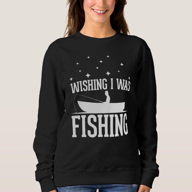 Wishing I was Fishing - funny Fishing lover anglin T Shirt (Framsida)