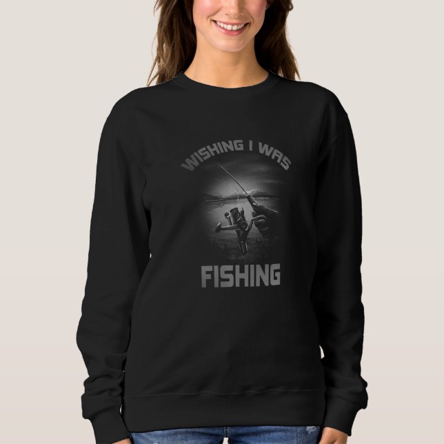 Wishing I was Fishing   T Shirt (Framsida)