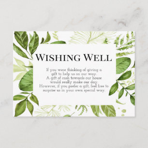 Wishing-kort, Greenery Bröllop-kort, Greenery Tilläggskort