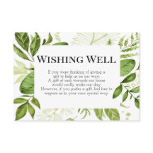 Wishing-kort, Greenery Bröllop-kort, Greenery