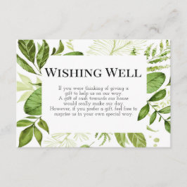 Wishing-kort, Greenery Bröllop-kort, Greenery Tilläggskort